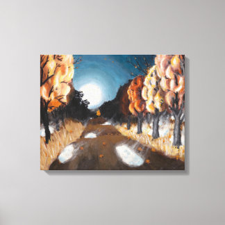 Moonlit Herbstnacht: Canvas Print Standard Size Leinwanddruck
