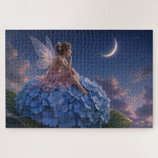 Moonlit Hydrangea Fairy Puzzle (Horizontal)