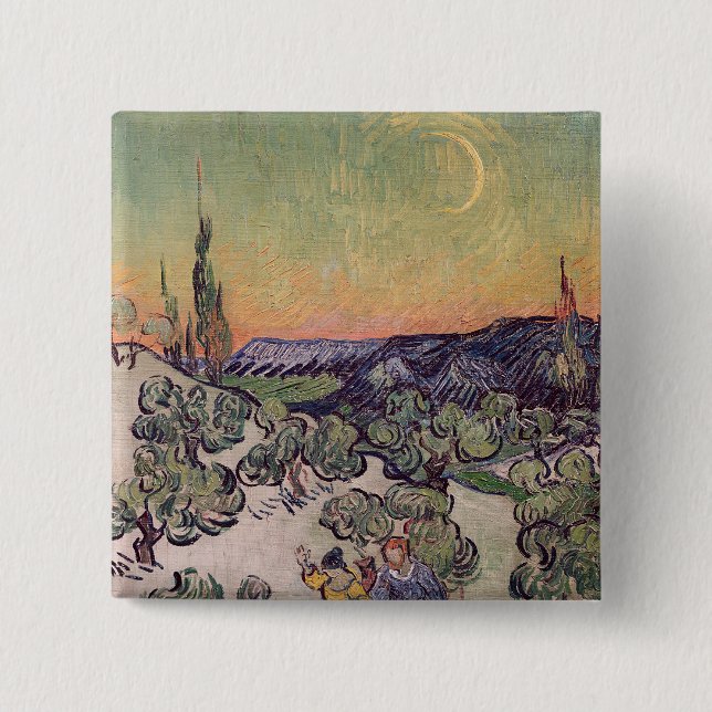 Moonlit Landschaft Vincent van Goghs |, 1889 Button (Vorderseite)