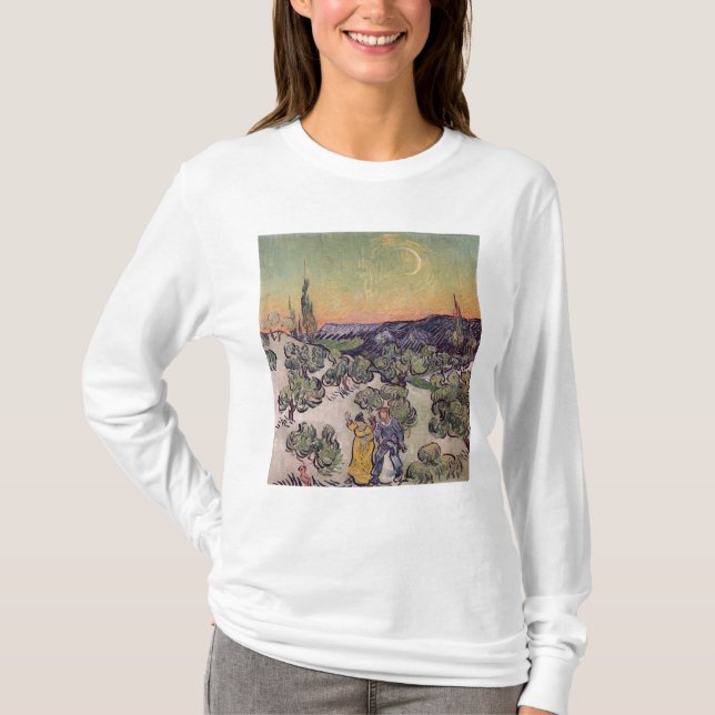 Moonlit Landschaft Vincent van Goghs |, 1889 T-Shirt (Vorderseite)