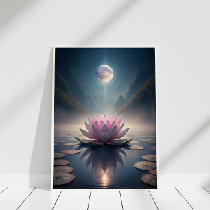 Moonlit Lotus Garden - Ruhige Lage am Lunar Poster