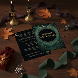 Moonlit Masquerade Elegant Halloween Invitation Einladung