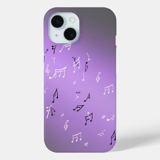 Moonlit Melody: Eleganter Fall von Musical Notes i Case-Mate iPhone Hülle (Rückseite)