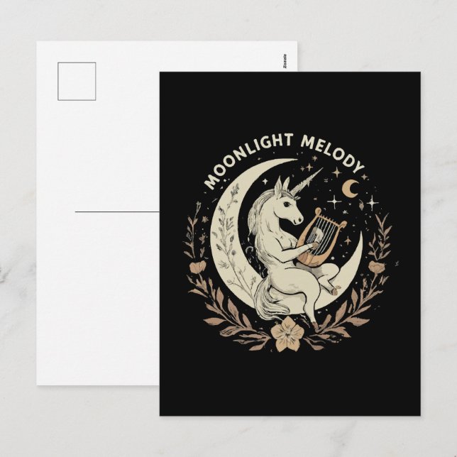Moonlit Melody Feiertagspostkarte (Vorne/Hinten)