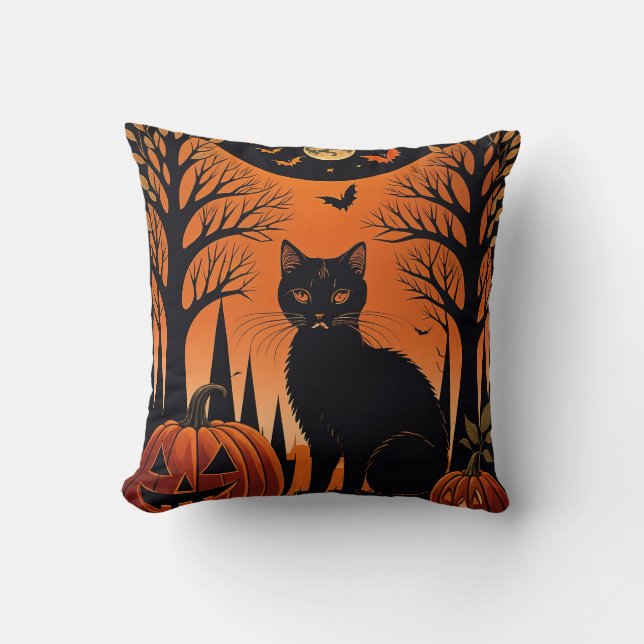 Moonlit Meow Kissen (Vorderseite)