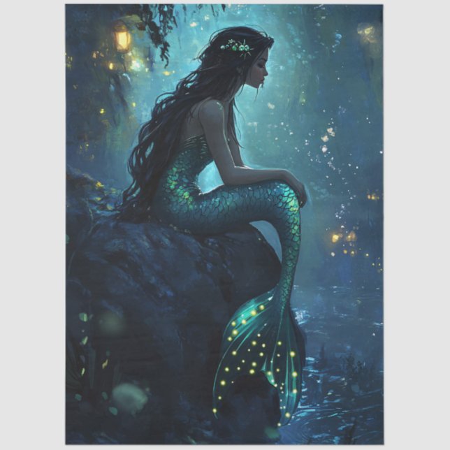 Moonlit Mermaid Decoupage Seidenpapier (Vorderseite)