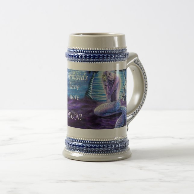 Moonlit Mermaid Stein Bierglas (VorderseiteRechts)