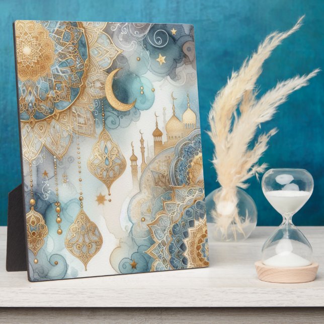 Moonlit Moschee Ruhe für Ramadan Fotoplatte (Seite)