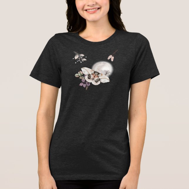 Moonlit Moth Graphic Tri-Blend Shirt (Vorderseite)