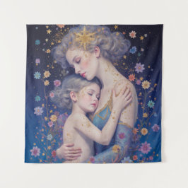 Moonlit Mother’s Embrace Tapestry Wandteppich