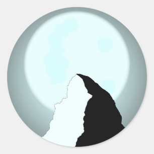 Moonlit Mountain Runder Aufkleber