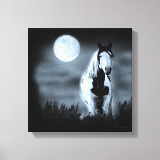 Moonlit Mystical Hallion Shaman Wrapped Canvas Leinwanddruck (Vorderseite)