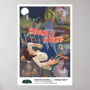Moonlit Nachtplakat Poster