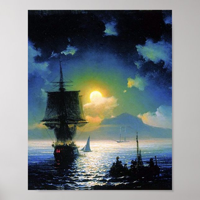 Moonlit night on Capri by Ivan Aivazovsky Poster (Vorne)