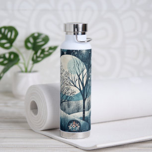 Moonlit Nordic Forest Trinkflasche