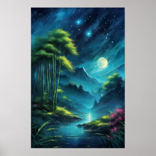 Moonlit Oasis, bezaubernder Bambushain Poster