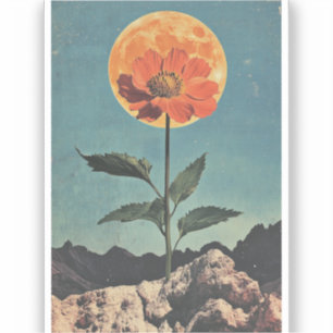 Moonlit Orange Bloom - Vintag Boho Charm (2) Aufkleber