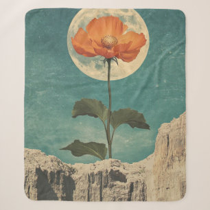 Moonlit Orange Bloom - Vintag Boho Charm Sherpadecke