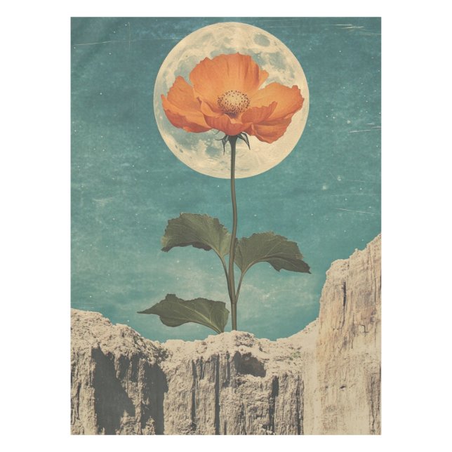 Moonlit Orange Bloom - Vintag Boho Charm Tischdecke (Vorderseite)