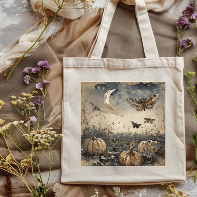 Moonlit Pumpkin Patch Tote Bag Tragetasche (Von Creator hochgeladen)