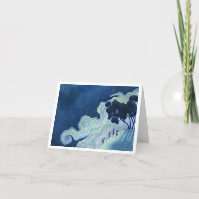 Moonlit Rabbits Karte (Vorderseite)