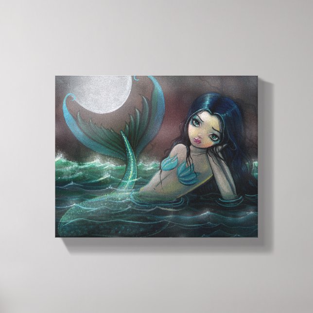 Moonlit River Gallery Wrapped Canvas Print Leinwanddruck (Vorderseite)