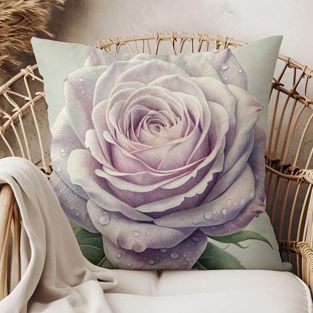 Moonlit Rose Hexenkissen - Hexengarten Kissen (Moonlit Rose Witch Pillow - Witch’s Garden Dreams in a boho rattan armchair)