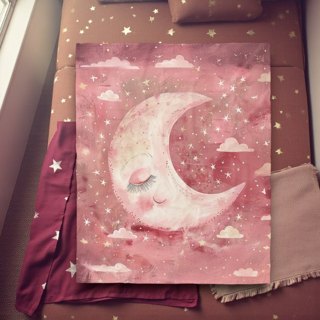 Moonlit Rustic Red Nursery & Kids' Room Fleecedecke (Von Creator hochgeladen)