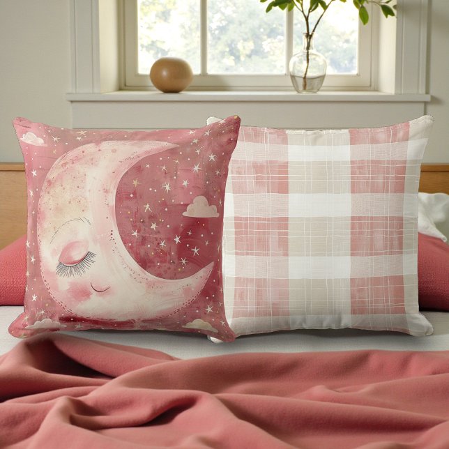 Moonlit Rustic Red Nursery & Kids' Room Kissen (Von Creator hochgeladen)