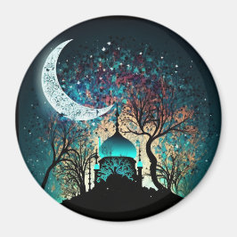 Moonlit Sanctuary Islamic Masjid Kühlschrankmagnet Magnet