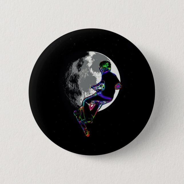 Moonlit Scooter Champ - Scooter Boy Artwork Button (Vorderseite)