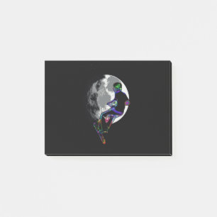 Moonlit Scooter Champ - Scooter Boy Artwork Post-it Klebezettel