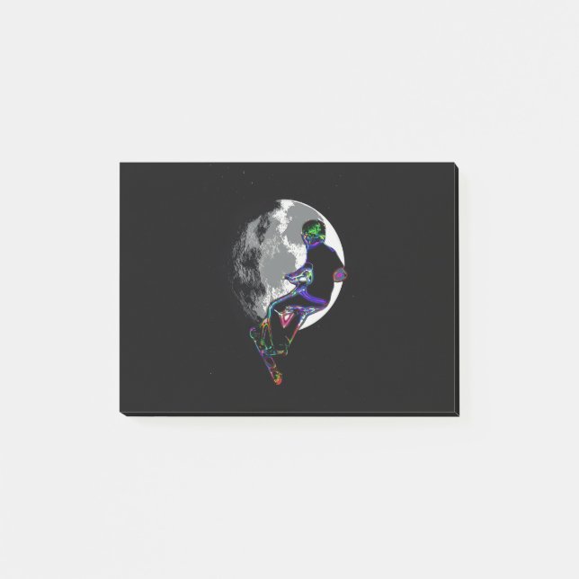 Moonlit Scooter Champ - Scooter Boy Artwork Post-it Klebezettel (Vorderseite)