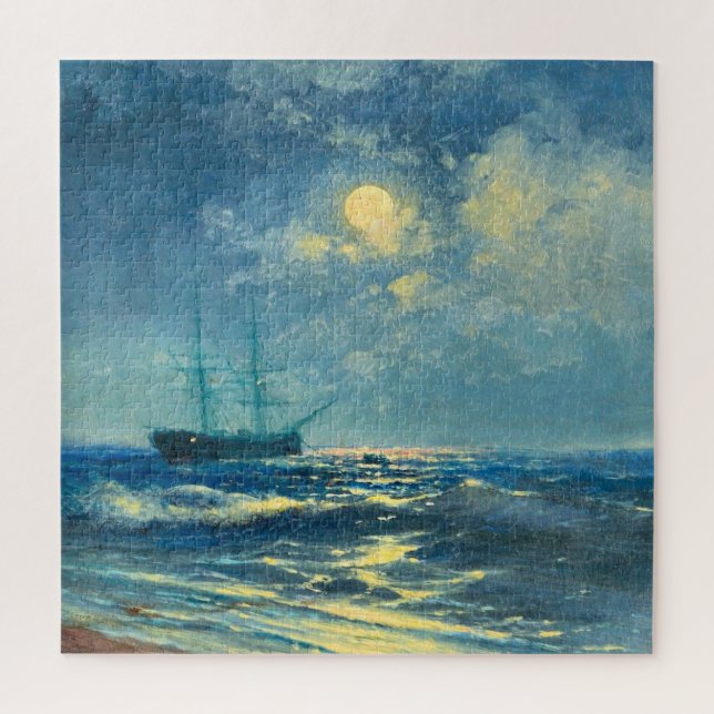 Moonlit Seaview, Kunstmalerei Puzzle (Vertikal)
