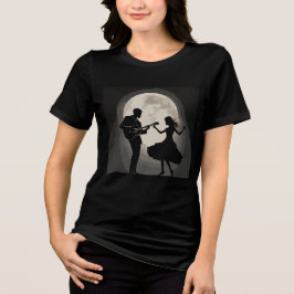 Moonlit Serenade: Silhouette Romance Tanz Tri-Blend Shirt