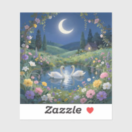 Moonlit Serenade - Square Vinyl Aufkleber