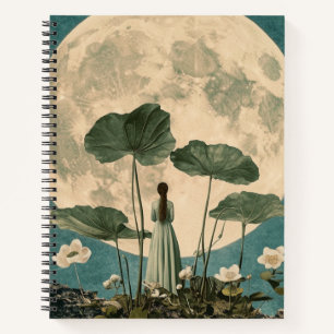 Moonlit Serenity - Vintage Lotus Szene Notizbuch