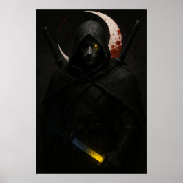 Moonlit Shadow Ronin Poster
