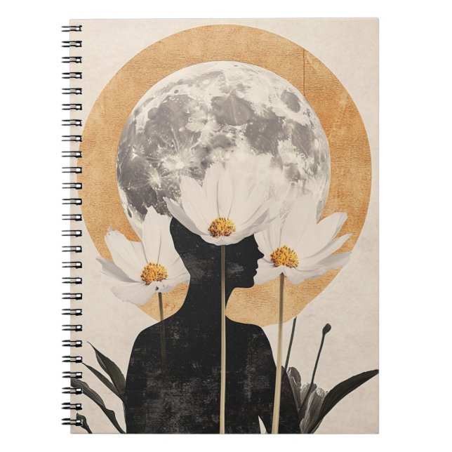 Moonlit Silhouette - Boho Vintag Elegante Notizblock (Vorderseite)