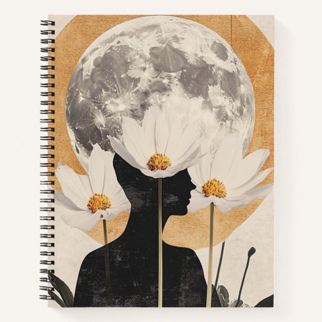 Moonlit Silhouette - Boho Vintag Elegante Notizbuch (Vorderseite)
