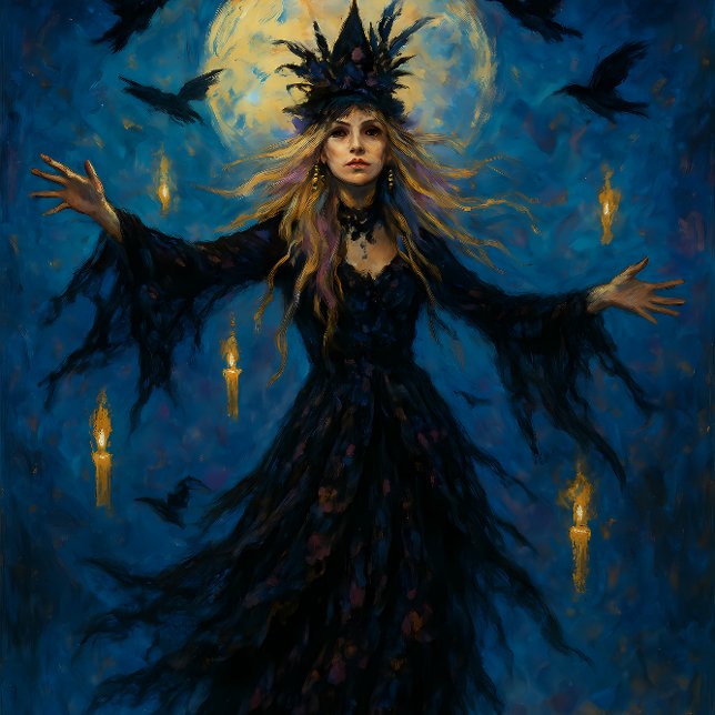 Moonlit Sorceress – Mystical Witch Decoupage Paper Seidenpapier (Von Creator hochgeladen)