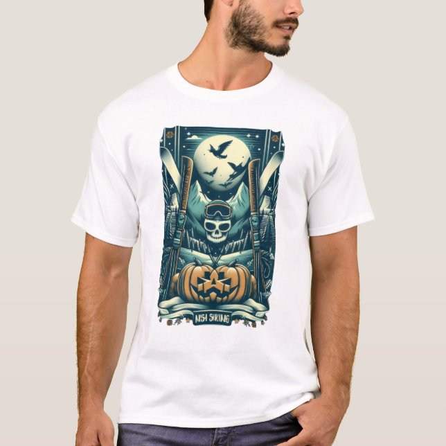 Moonlit Spooky Ski Adventure T-Shirt (Vorderseite)