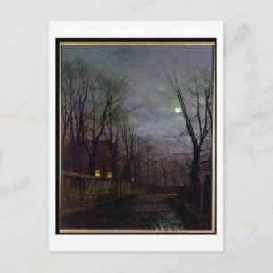 Moonlit Street Scene, 1882 (Öl auf Leinwand) 2 Postkarte