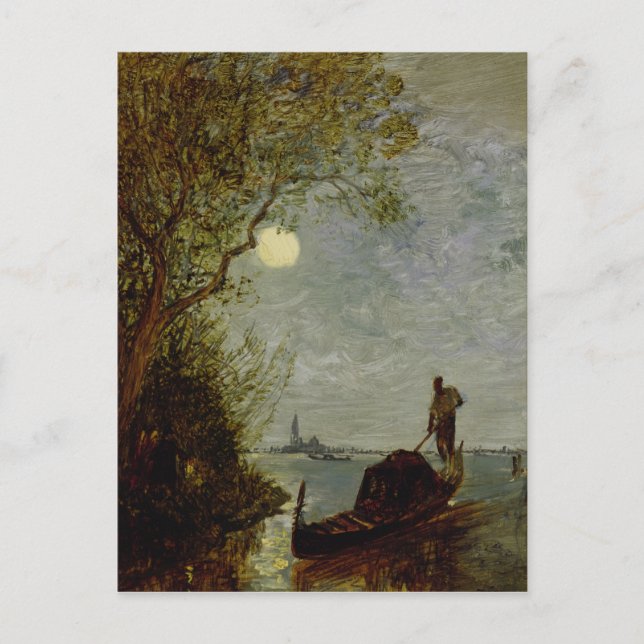 Moonlit Szene mit Gondola Postkarte (Vorderseite)