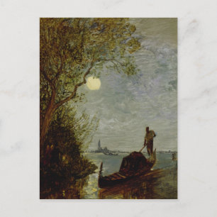 Moonlit Szene mit Gondola Postkarte