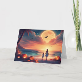 Moonlit Tropics: Ein unglaublich schönes Halloween Dankeskarte