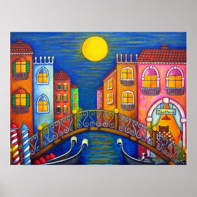 Moonlit Venice Print von Lisa Lorenz Poster (Vorne)
