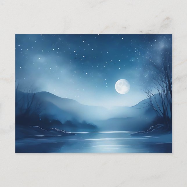 Moonlit Waters a Dreamy Nightscape Postkarte (Vorderseite)
