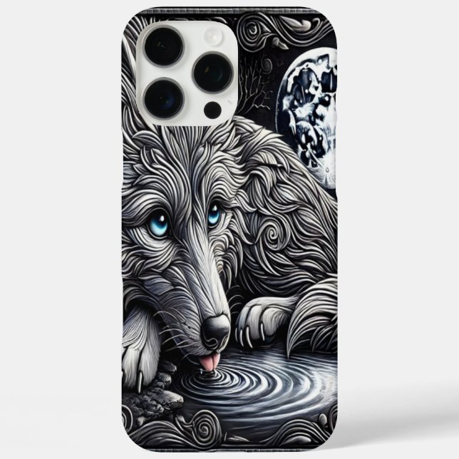 Moonlit White Wolf Wonder Case-Mate iPhone Hülle (Rückseite)