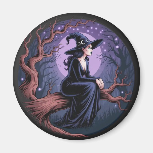 Moonlit Witch Magnet (Vorne)